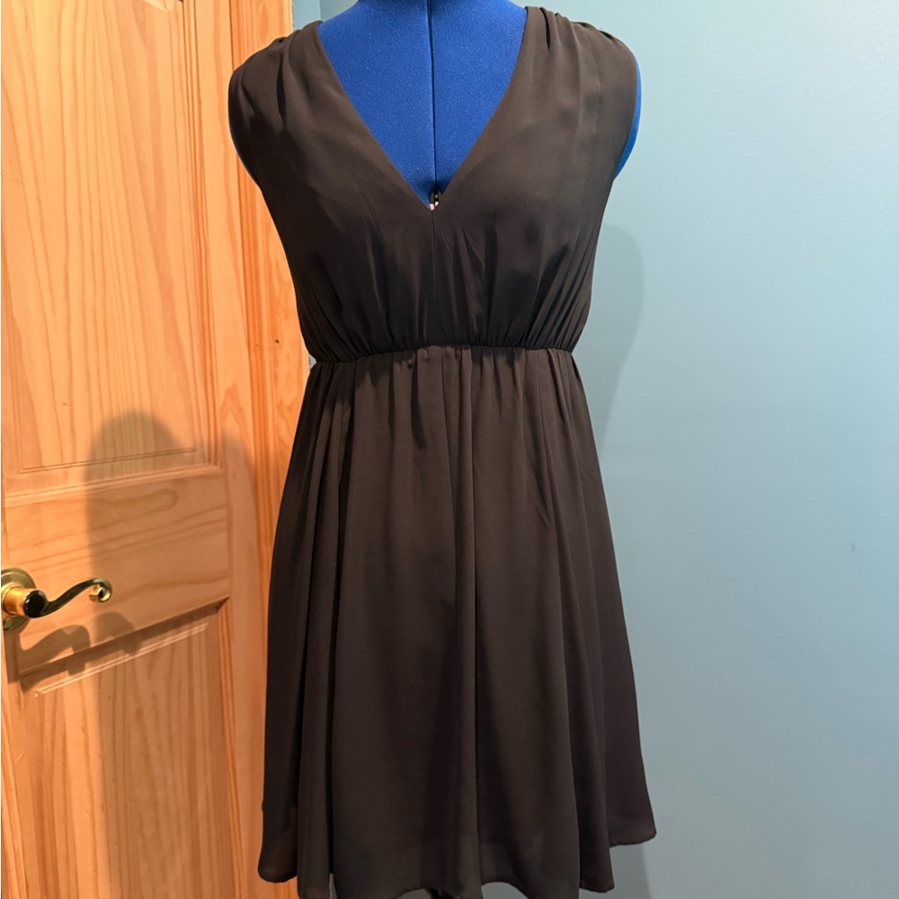 Express Black Pleated Mini Sundress V-Neck Cocktail